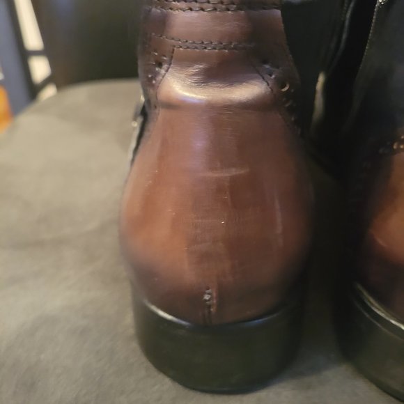 Jo Ghost black/brown leather, suede, crocodile ankle boots size 46/US13